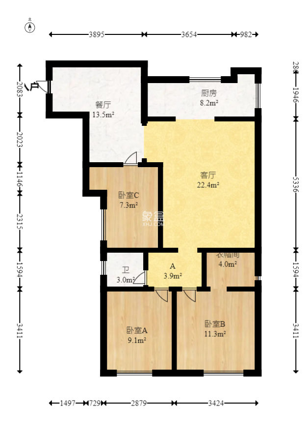 宜家湘颂（景致雅苑）  3室2厅1卫   85.00万