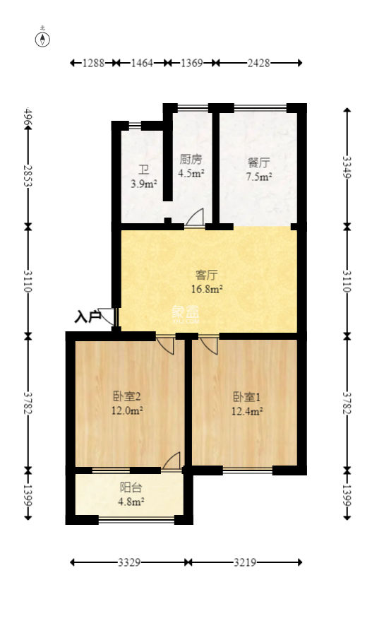 中建五局信和苑四区  2室2厅1卫   52.00万