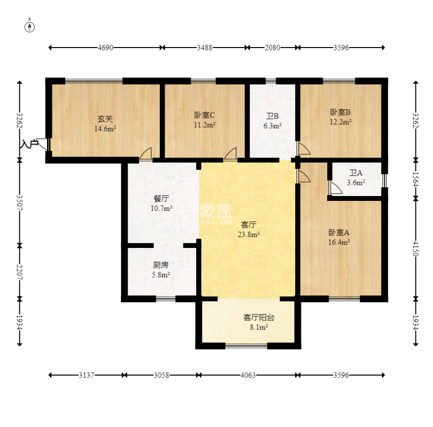 钰龙天下一期  3室2厅2卫    278.0万