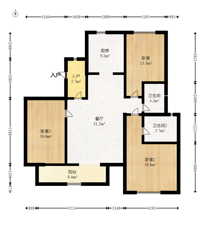 中国铁建国际城一期  3室2厅2卫    68.8万 中国铁建国际城一期  3室2厅2卫    68.8万户型图