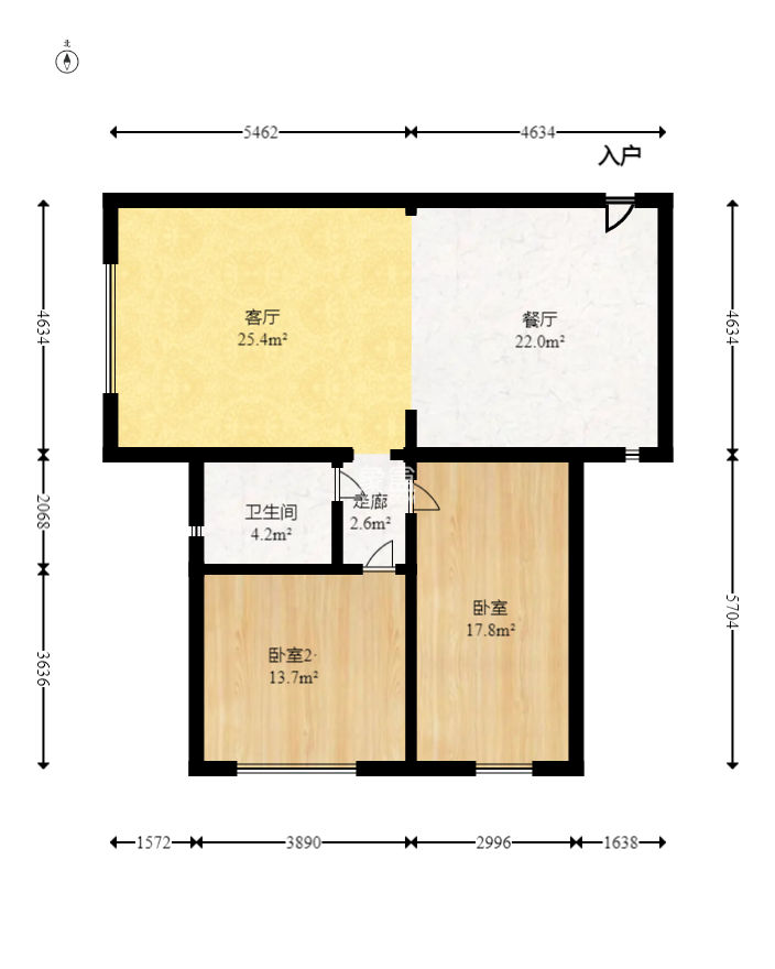 I尚国际（元泰大厦)  2室2厅2卫   68.00万