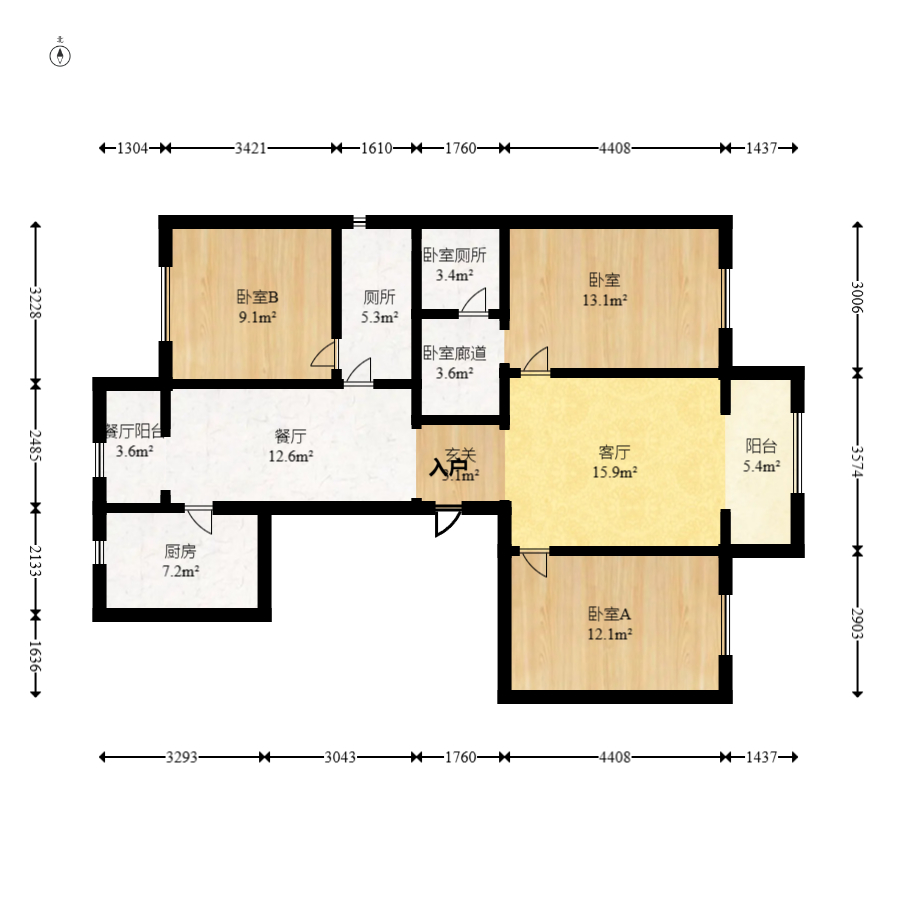 建发电建江山悦  3室2厅2卫   155.00万室内图1