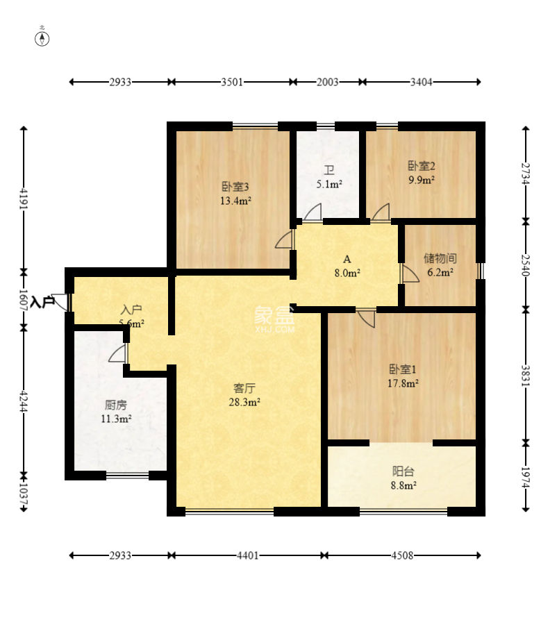 欧园  3室2厅1卫    115.0万