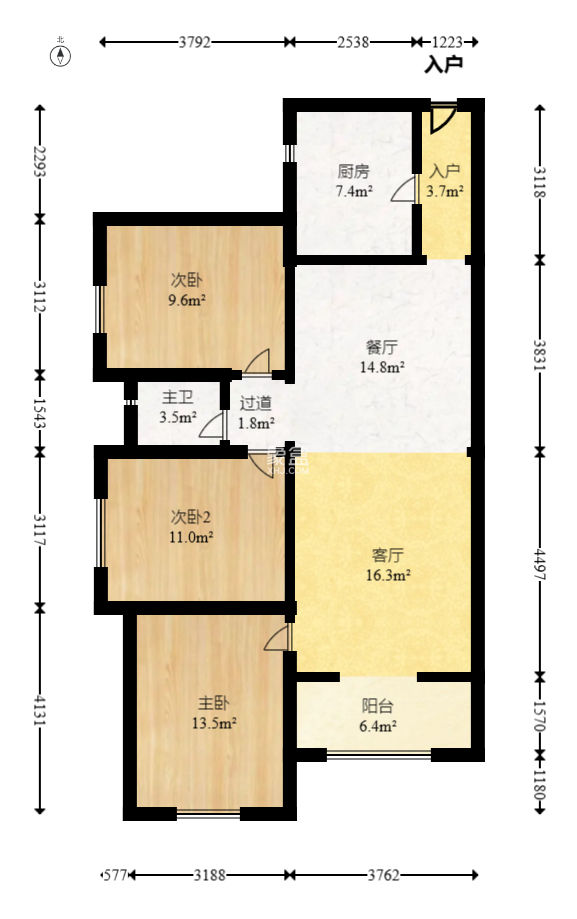 万科城  3室2厅1卫   92.00万