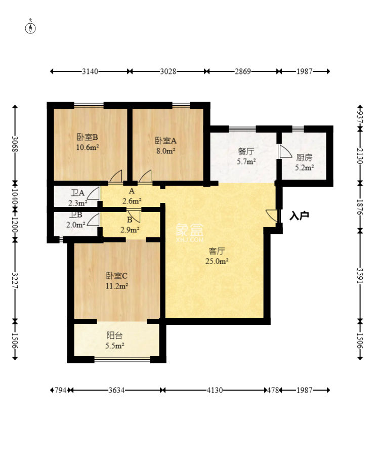 佛奥康桥水岸  3室2厅2卫    46.8万