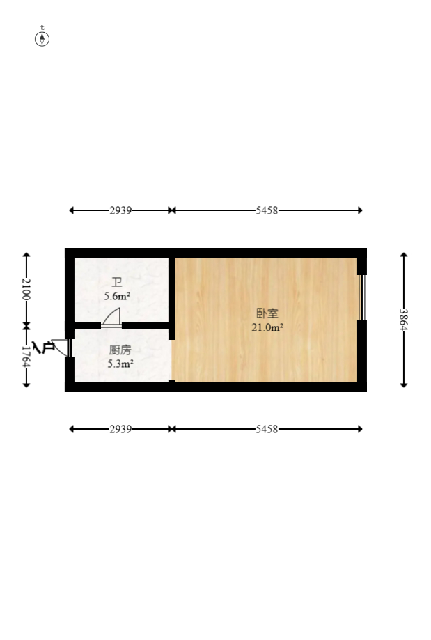 福天藏郡院子  1室1厅1卫   24.00万室内图1