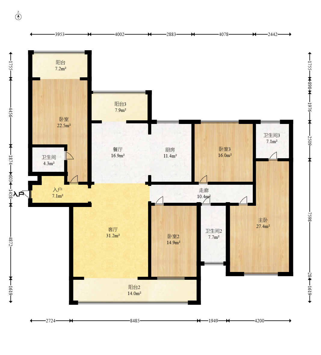 湘域芯城一期 5室2厅3卫 162.0万 湘域芯城一期 5室2厅3卫 162.0万户型图