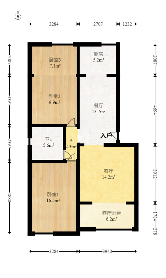 富瑞星座  3室2厅1卫   128.00万