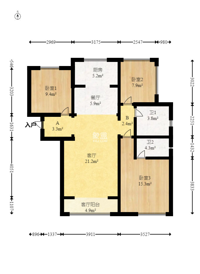 中建信和城  3室2厅2卫    136.0万