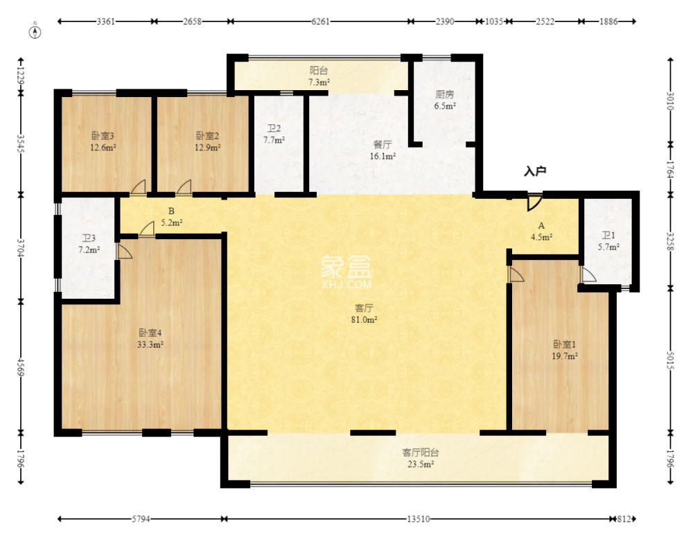 中建钰和城  4室2厅2卫   410.00万