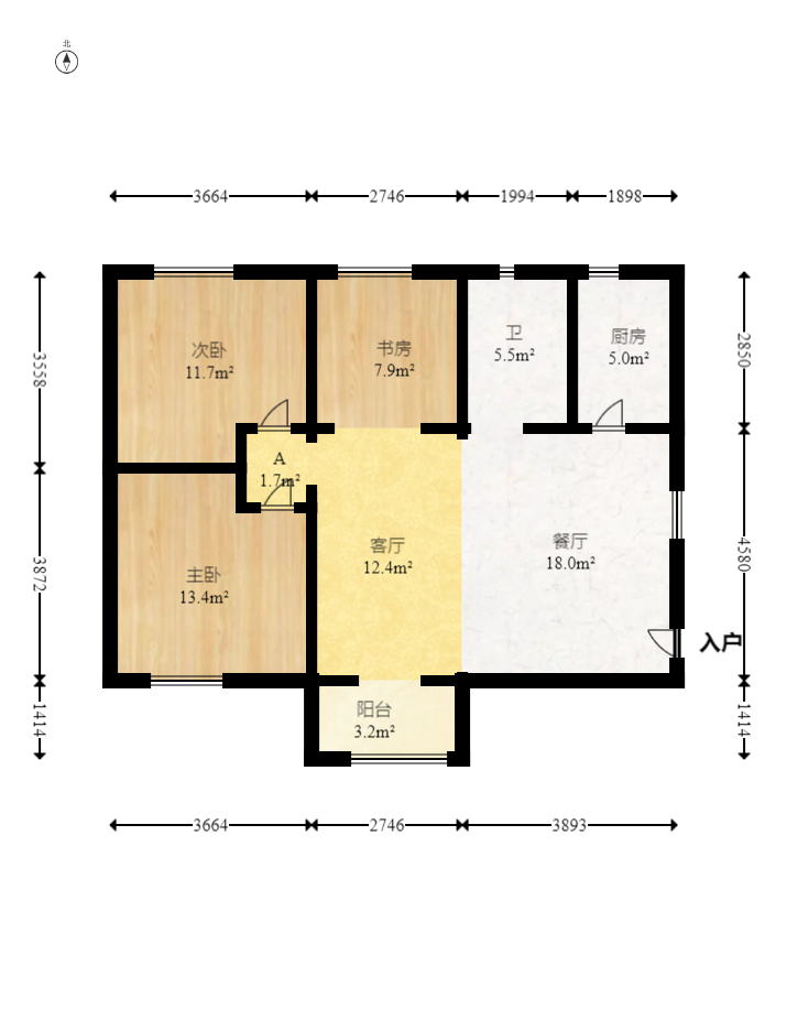 钱隆世家 3室2厅1卫 65.0万 钱隆世家 3室2厅1卫 65.0万户型图