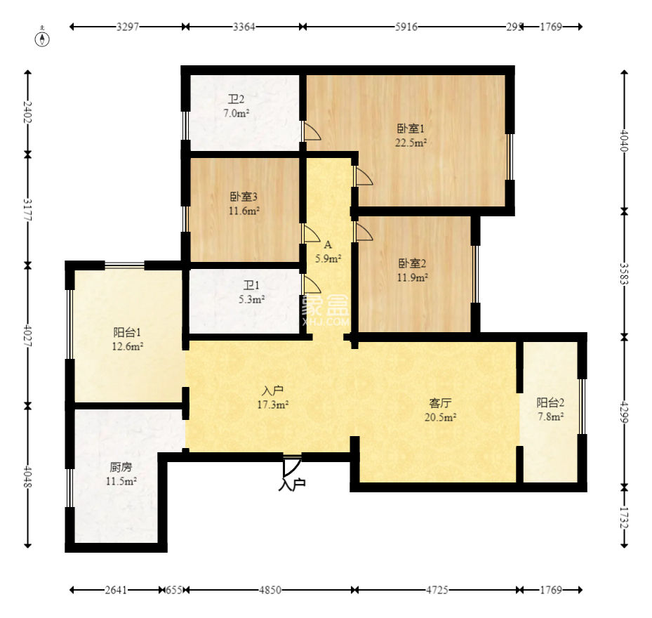 高域自然城  3室2厅2卫   55.00万