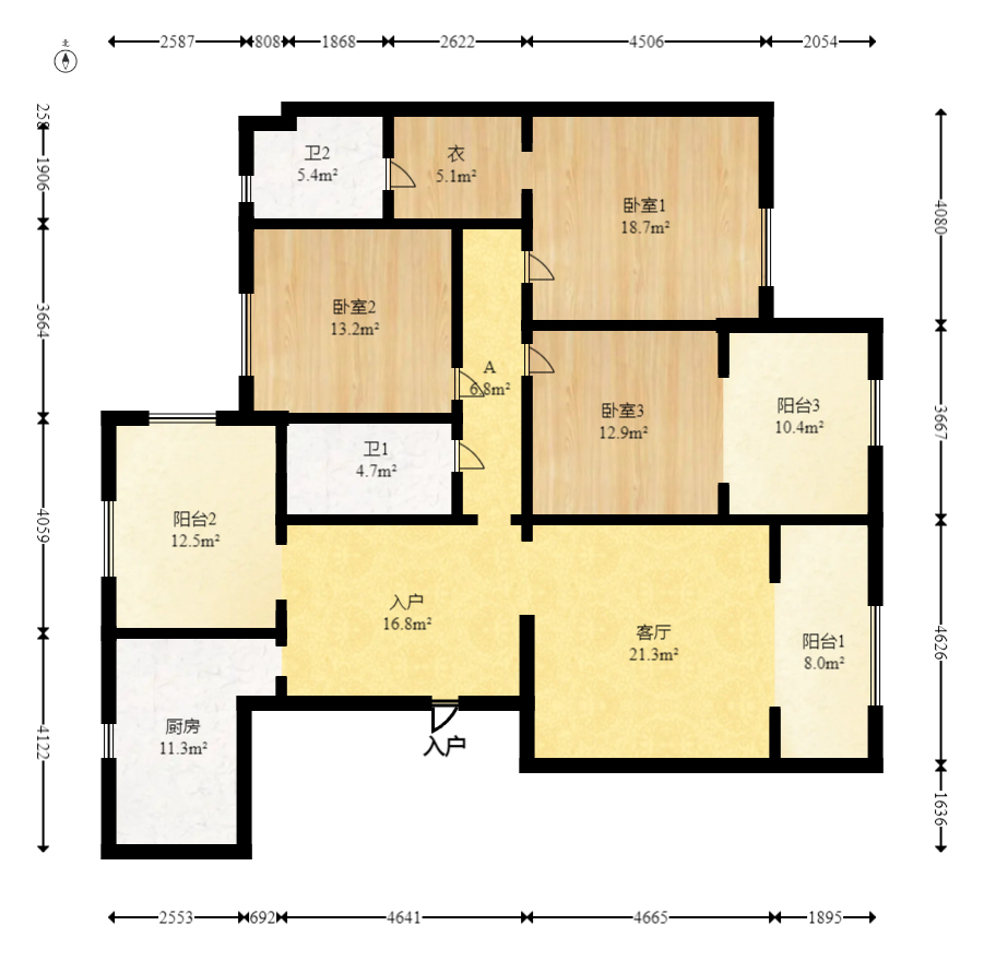 高域自然城 4室2厅2卫 86.8万 高域自然城 4室2厅2卫 86.8万户型图