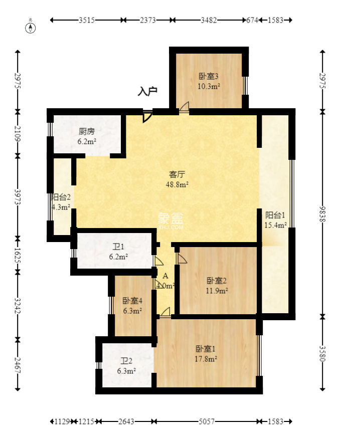 澳海云湘賦  4室2廳2衛(wèi)   85.00萬