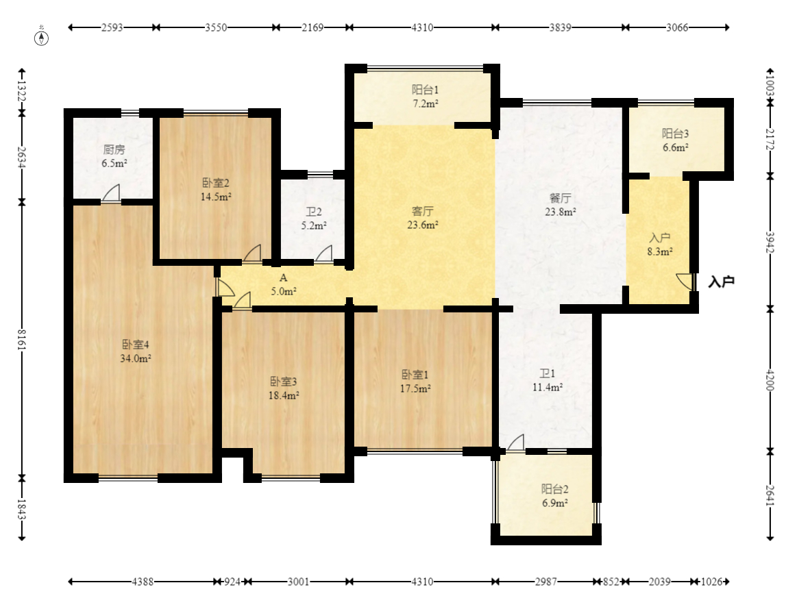 中粮自然天城 1室0厅0卫 90.0万 中粮自然天城 1室0厅0卫 90.0万户型图