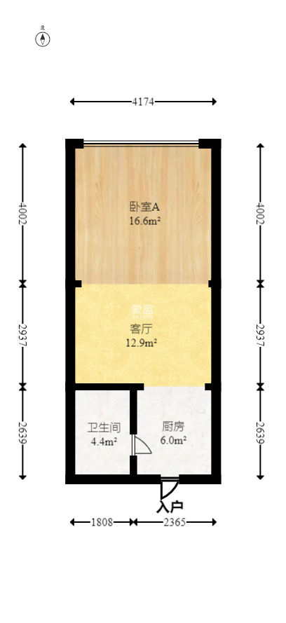 上城星座  1室1厅1卫   58.00万