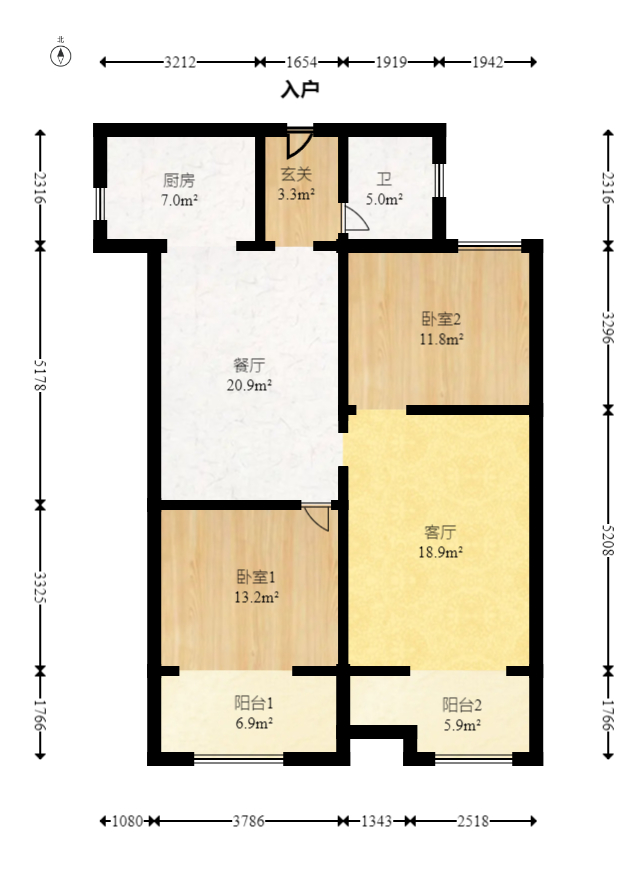 越秀湘江星汇城二期 3室2厅2卫 144.8万 越秀湘江星汇城二期 3室2厅2卫 144.8万户型图