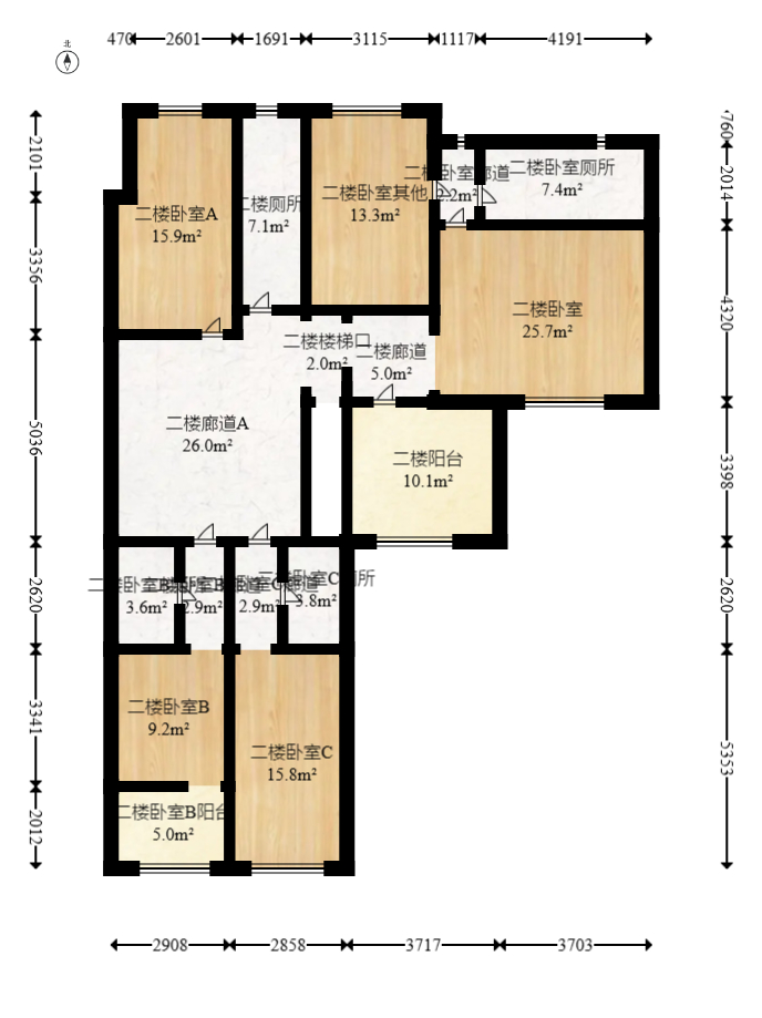 合能洋湖公馆  5室3厅3卫   388.00万室内图1