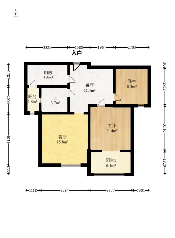 山水湾 2室2厅1卫 60.0万 山水湾 2室2厅1卫 60.0万户型图
