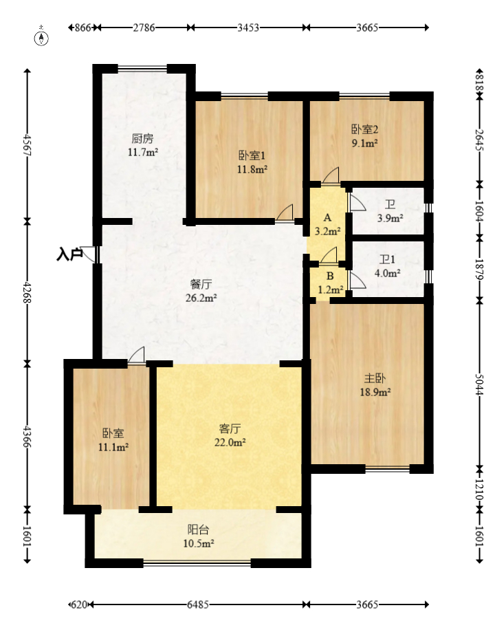 保利金香槟 4室2厅2卫 167.8万 保利金香槟 4室2厅2卫 167.8万户型图