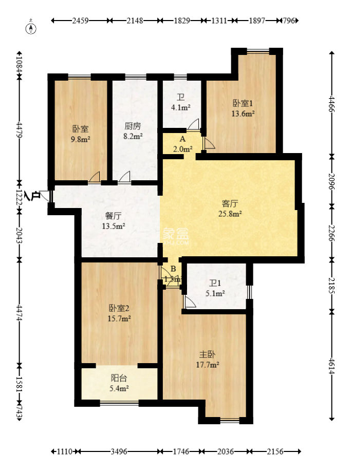 三一街区  4室2厅2卫   102.00万