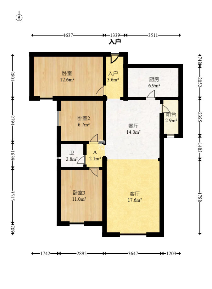 长房云时代  3室2厅1卫    108.0万