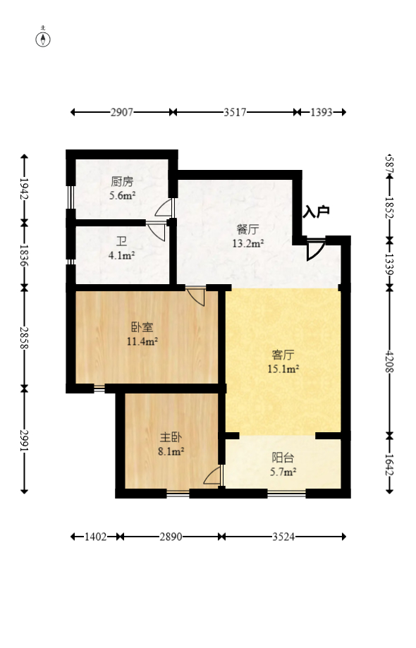 铂宫 2室2厅1卫 113.0万 铂宫 2室2厅1卫 113.0万户型图