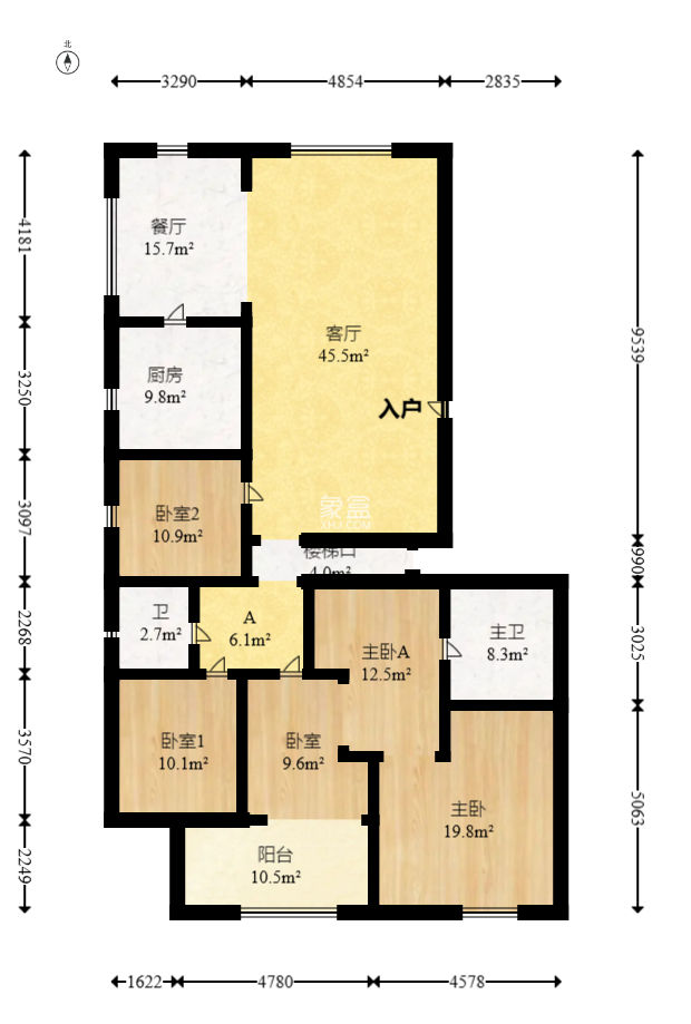 向阳门第  3室1厅1卫   498.00万