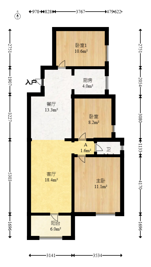 星雅美辰  3室2厅1卫    71.8万 星雅美辰  3室2厅1卫    71.8万户型图