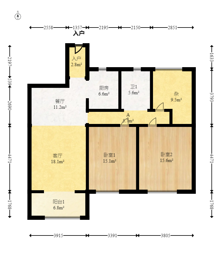 正荣财富中心 3室2厅1卫 86.88万 正荣财富中心 3室2厅1卫 86.88万户型图