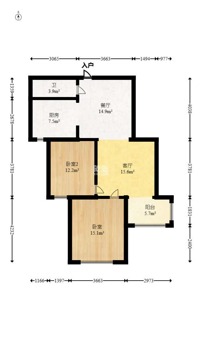 长房时代城  2室2厅1卫    60.0万
