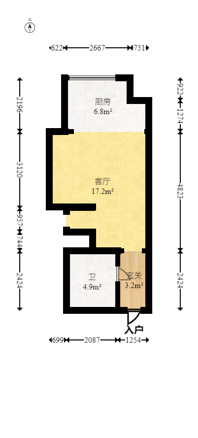 富兴时代御城  2室2厅1卫   86.00万室内图1