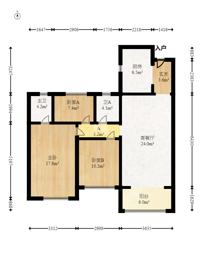 保利海德公园  3室2厅2卫   158.80万