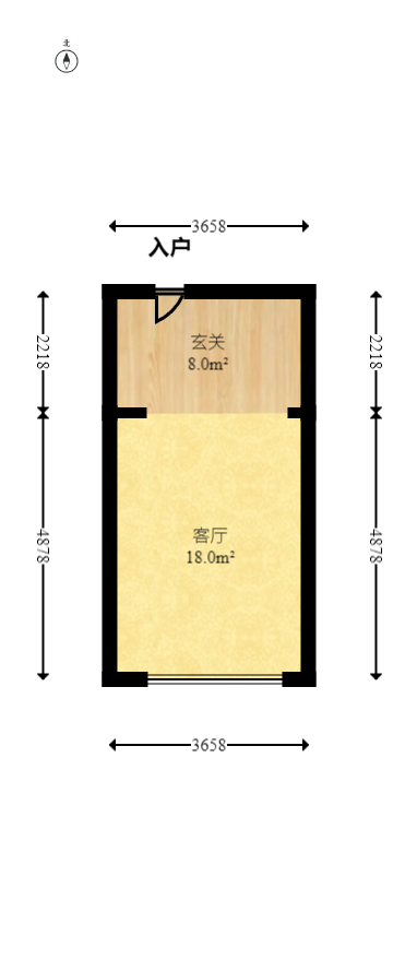 龙湖铂金岛  1室1厅1卫   43.80万室内图1