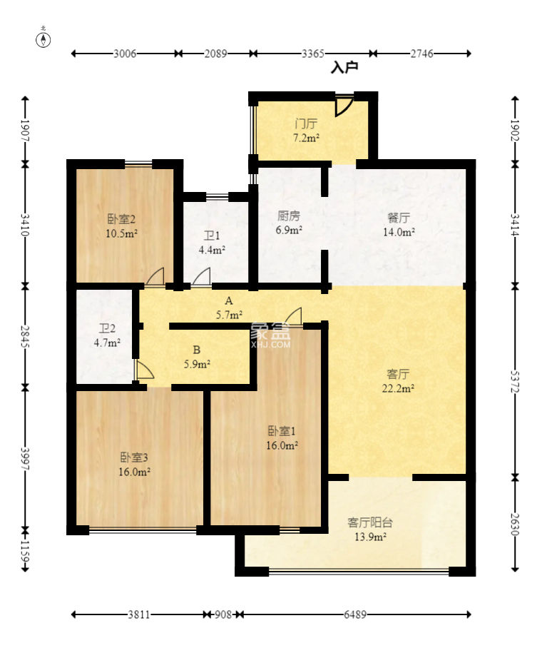湘江雅颂居  1室2厅1卫    168.8万