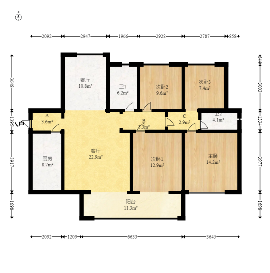 深业睿城  4室2厅2卫    99.8万 深业睿城  4室2厅2卫    99.8万户型图
