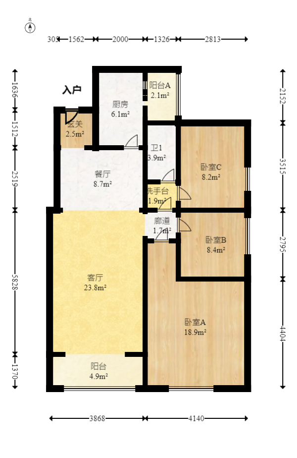 江山帝景哈佛  3室2厅1卫    88.0万室内图1