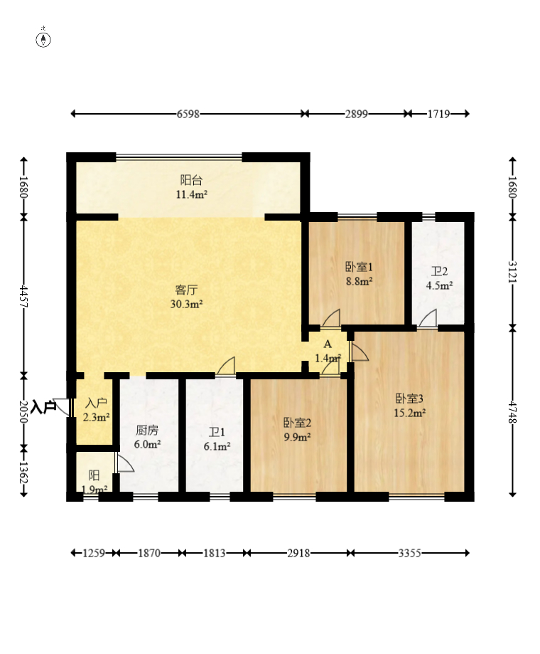 阳光城尚东湾悦江府  3室2厅2卫    90.0万 阳光城尚东湾悦江府  3室2厅2卫    90.0万户型图