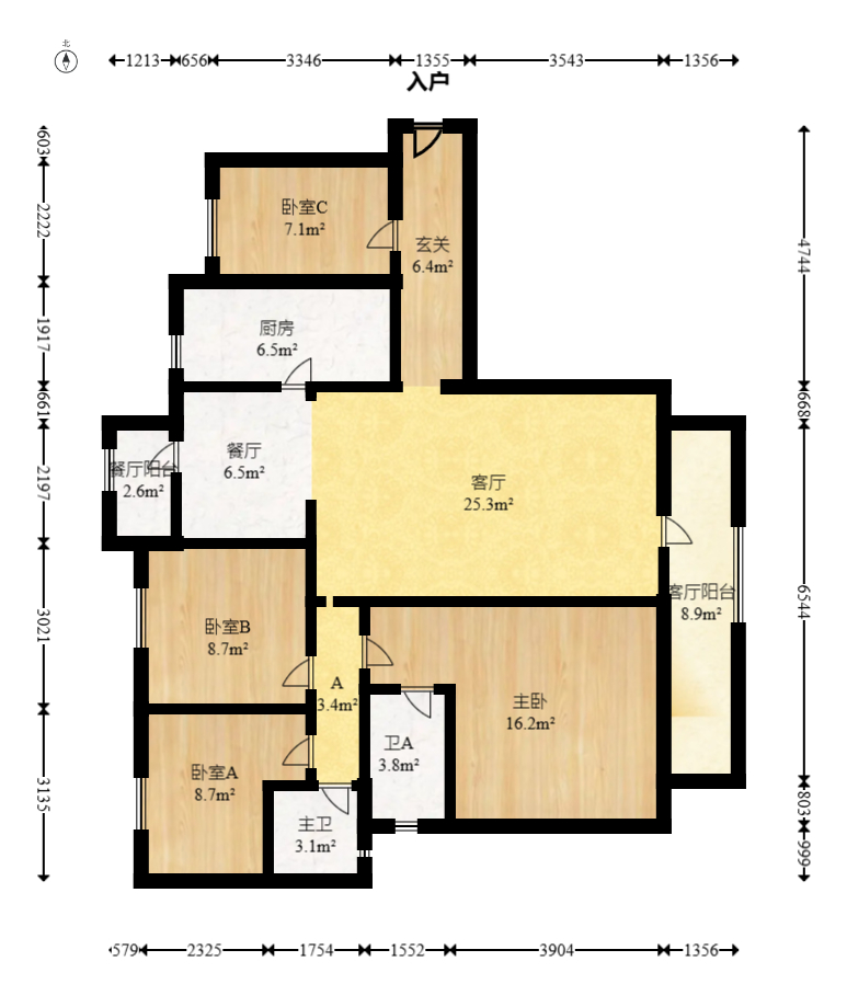 保利天禧C区  4室2厅2卫   267.00万室内图1