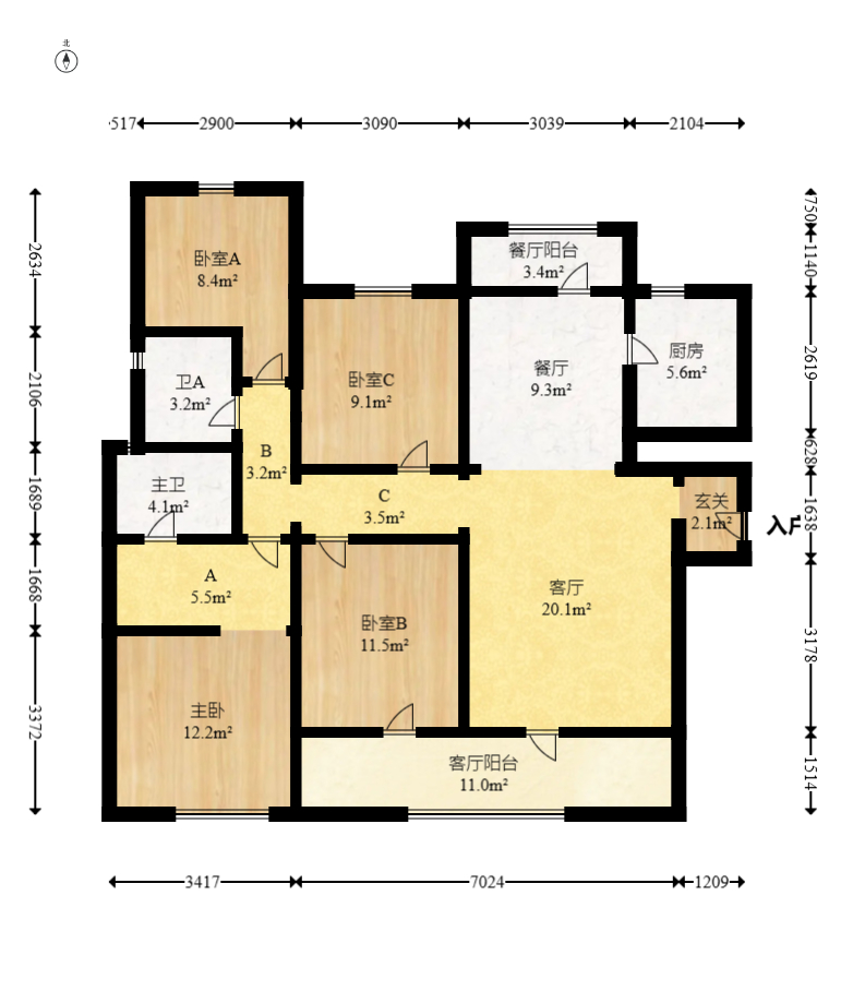 滨江府1913  1室0厅0卫    245.0万 滨江府1913  1室0厅0卫    245.0万户型图