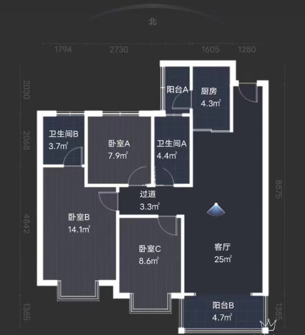 亿都时光 3室2厅2卫 55.0万 亿都时光 3室2厅2卫 55.0万室内图