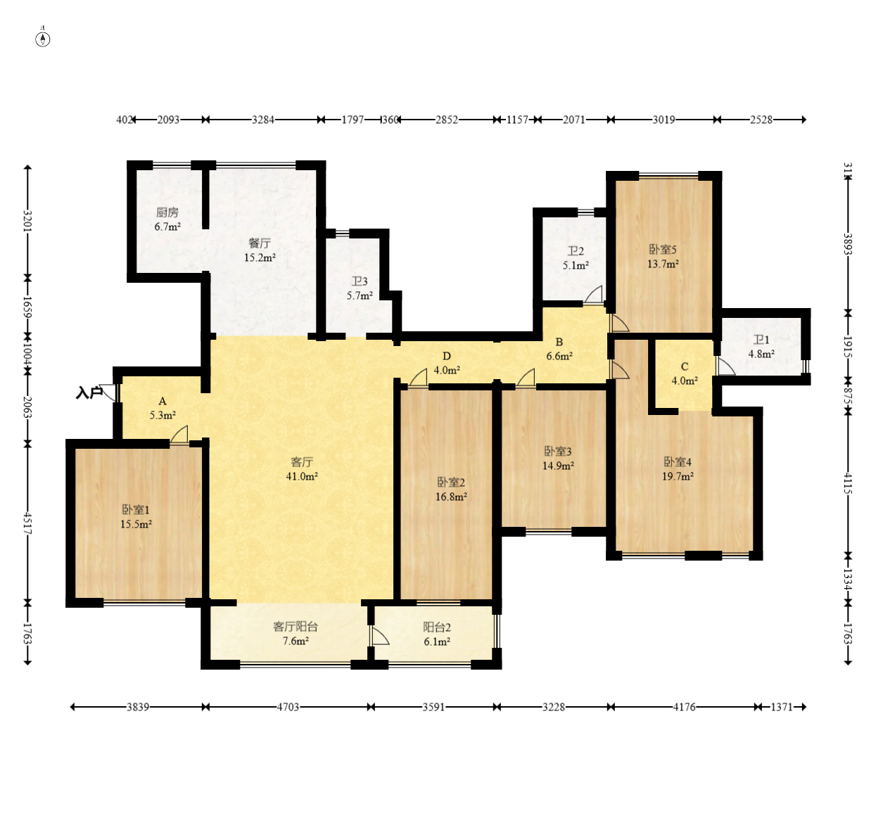 天城尚品 5室2厅1卫 246.0万 天城尚品 5室2厅1卫 246.0万户型图
