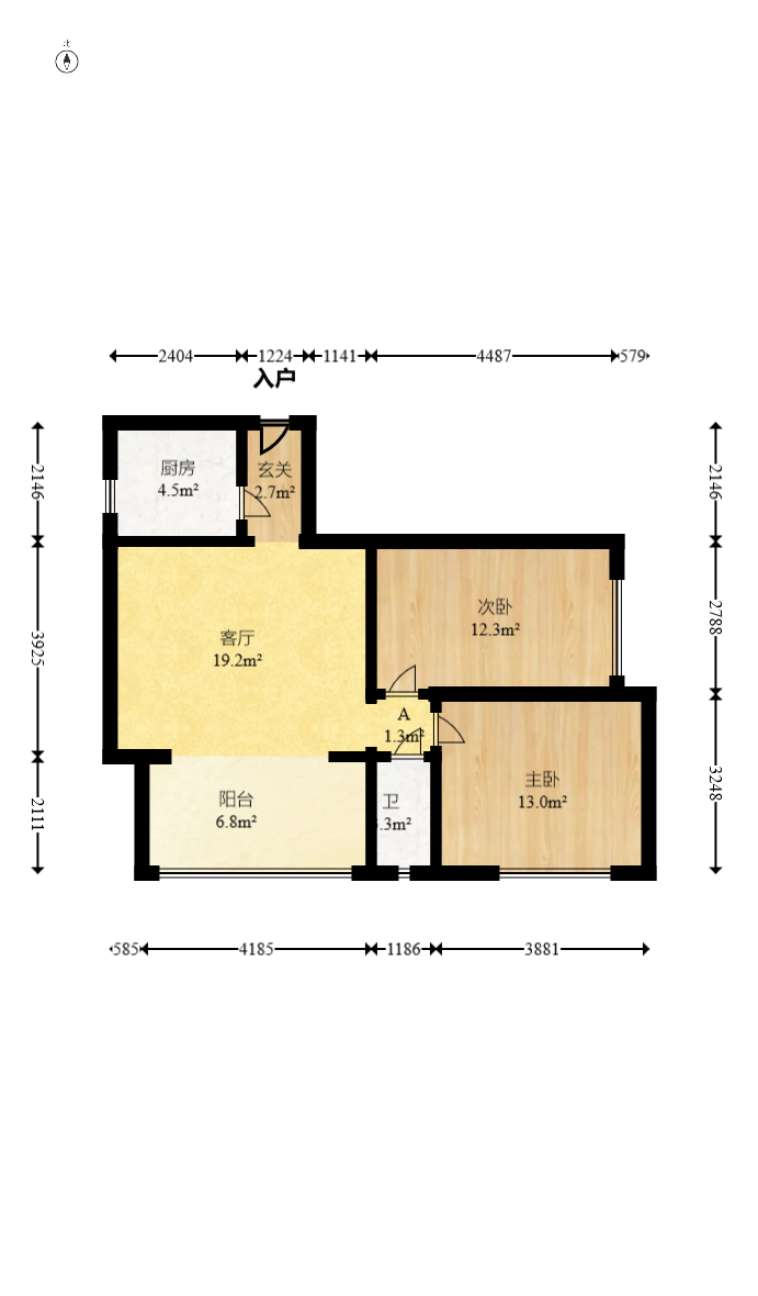 秀峰景园(领秀峰) 2室1厅1卫 53.8万 秀峰景园(领秀峰) 2室1厅1卫 53.8万户型图