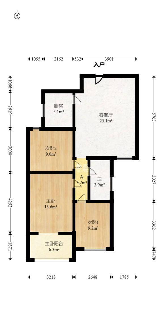 绿地海外滩一期  3室2厅1卫   48.00万