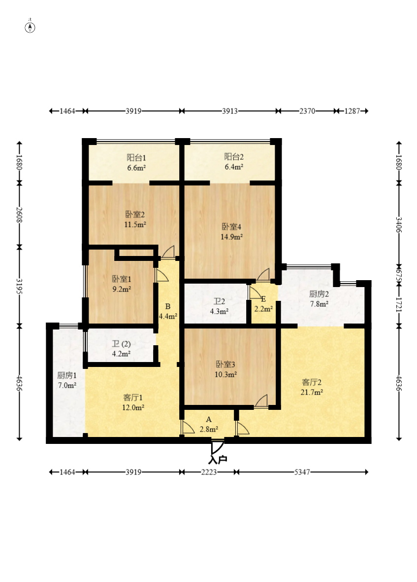 菁华源 3室2厅2卫 96.0万 菁华源 3室2厅2卫 96.0万户型图