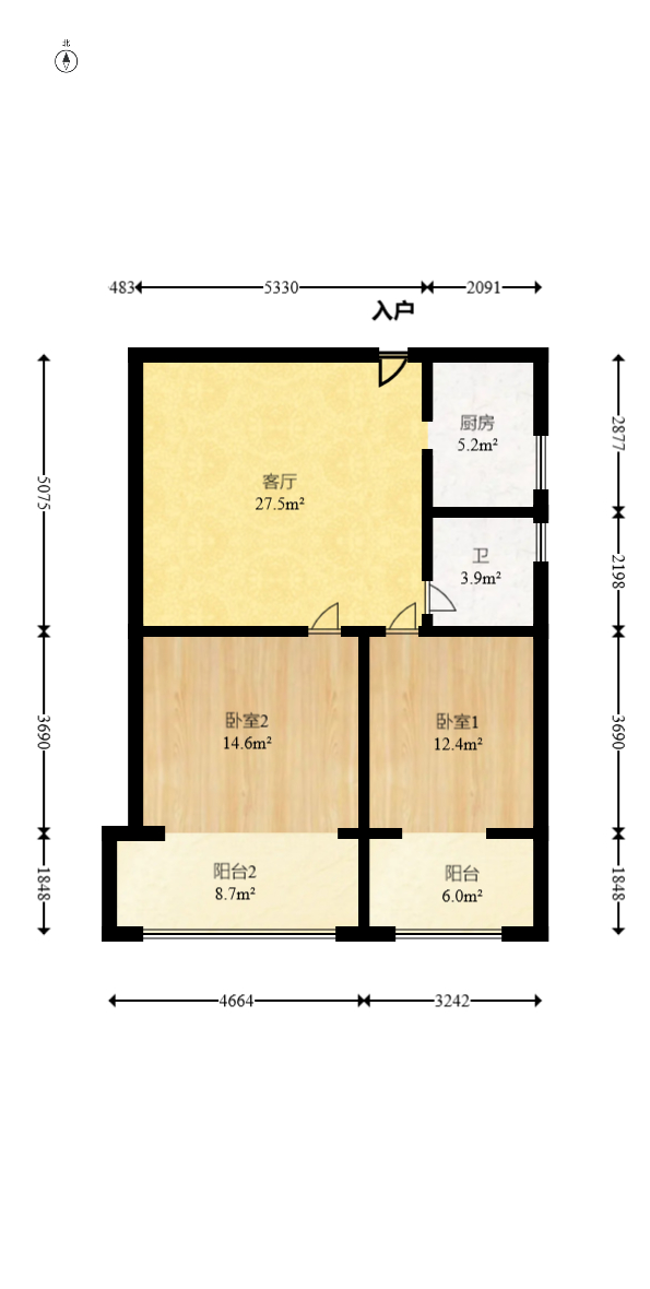 建发中央悦府  4室2厅2卫   199.00万室内图1