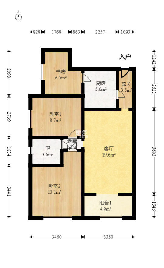 园康星都荟  2室2厅1卫    72.8万