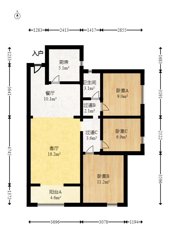 建发中央公园（建发美地）  3室1厅1卫   163.00万
