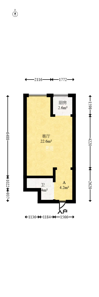 东方航标  1室1厅1卫    25.0万