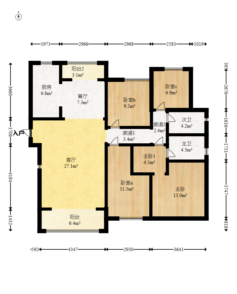 长沙溪山悦 4室2厅2卫 148.0万 长沙溪山悦 4室2厅2卫 148.0万户型图